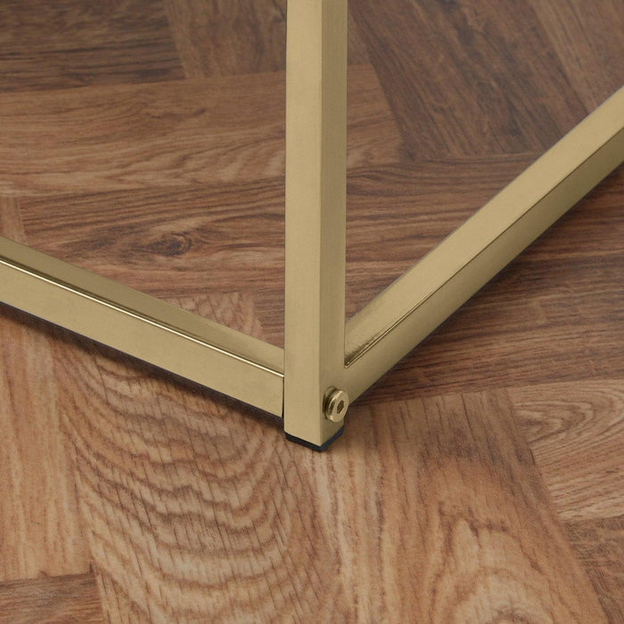 Jay coffee table and side table set - walnut effect and gold - Laura James