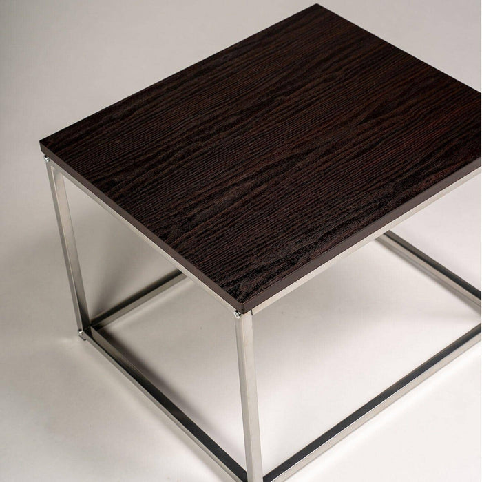 Jay Walnut Side Table - Chrome Frame - Laura James