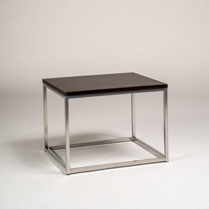 Jay Walnut Side Table - Chrome Frame - Laura James