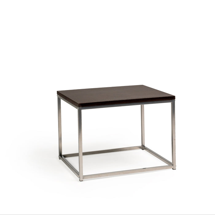 Jay Walnut Side Table - Chrome Frame - Laura James
