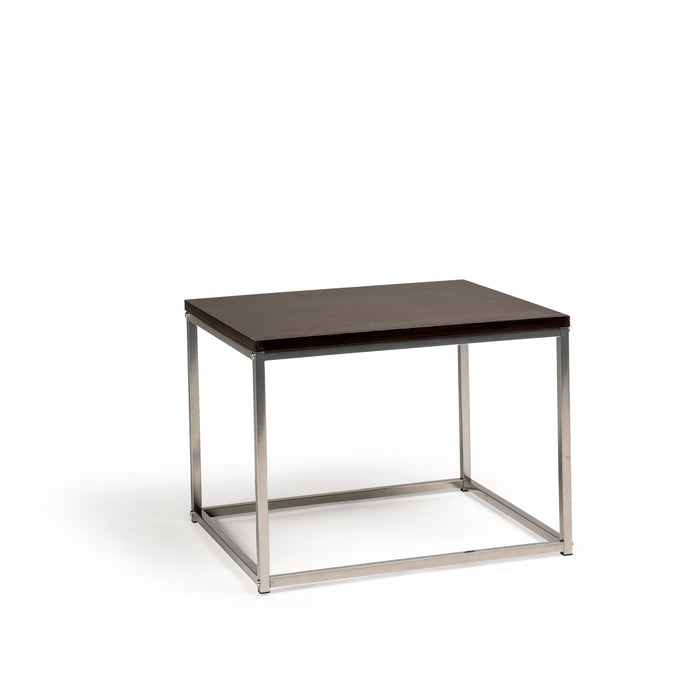 Jay Walnut Side Table - Chrome Frame - Laura James