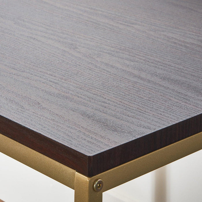 Jay side table - walnut effect and gold - Laura James
