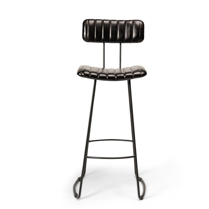 Jayden Black Backed Leather Bar Stool