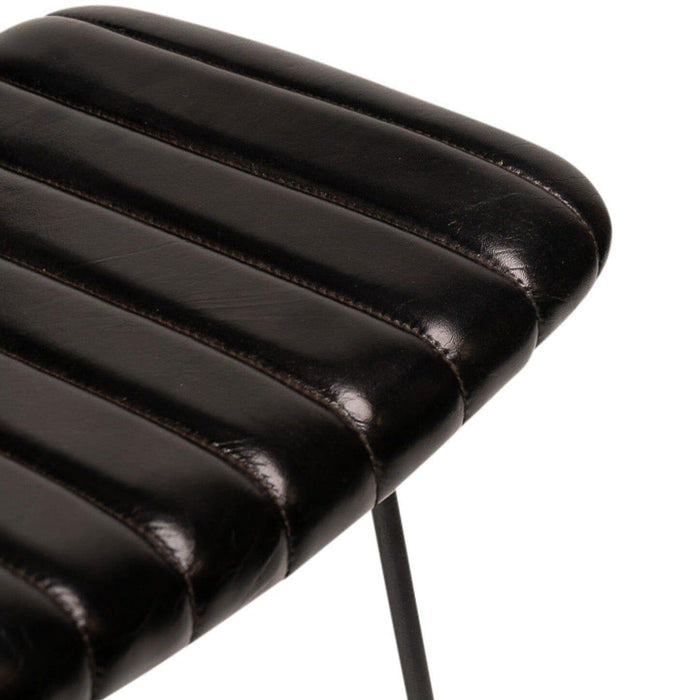 Jayden Black Backed Leather Bar Stool