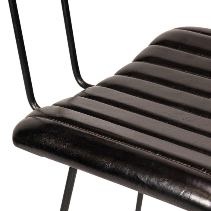 Jayden Black Backed Leather Bar Stool