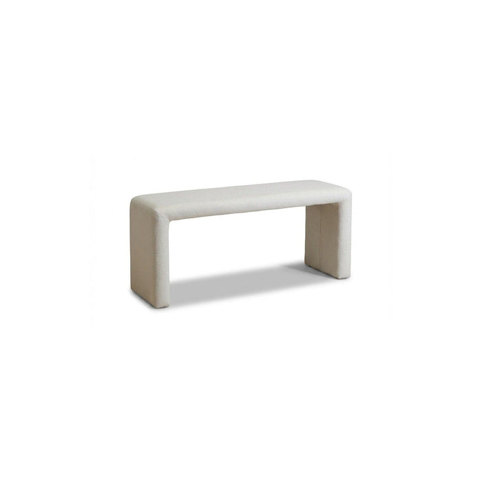 Kamiko Dining Bench - Chalk White Boucle - Laura James