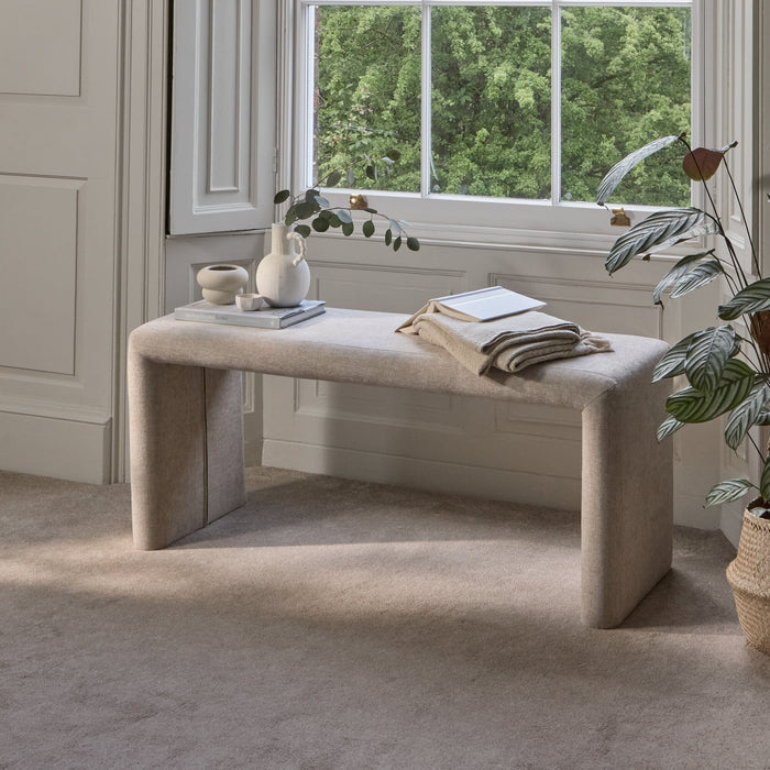 Kamiko Dining Bench - Mink Taupe - Laura James