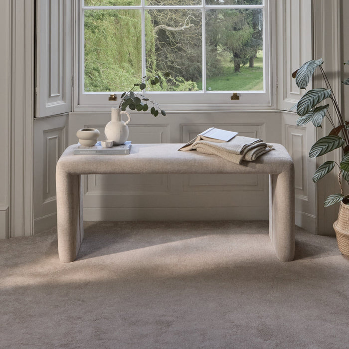 Kamiko Dining Bench - Mink Taupe - Laura James