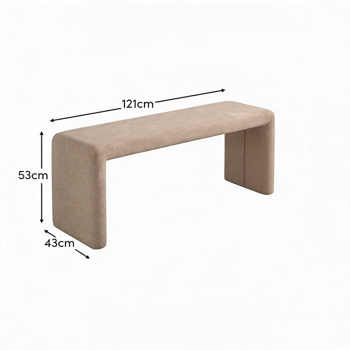 Kamiko Dining Bench - Mink Taupe - Laura James