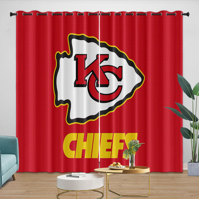 Kansas City Chiefs Curtains Blackout Window Drapes Kids Room Decoration