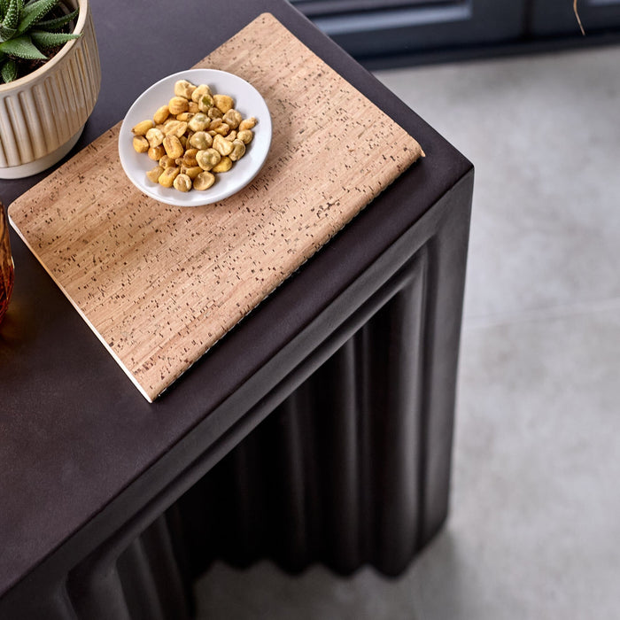 Karasi Concrete Rectangular Side Table - Black - Laura james