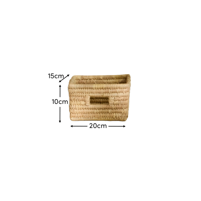 Kasheli 20x15cm Rectangular Basket - Natural Date Leaf - Laura James