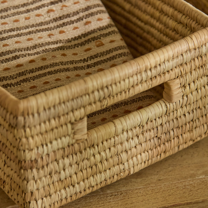 Kasheli 25x20cm Rectangular Basket - Natural Date Leaf - Laura James
