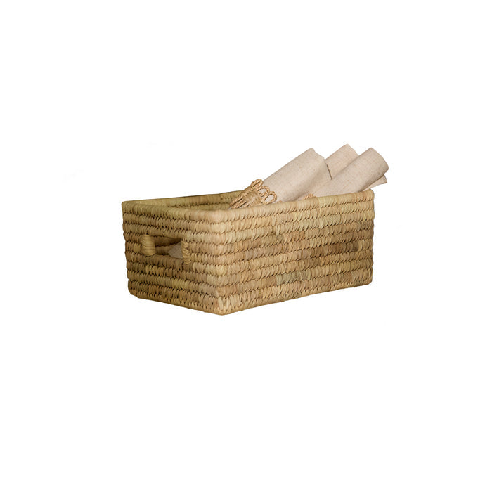Kasheli 25x20cm Rectangular Basket - Natural Date Leaf - Laura James