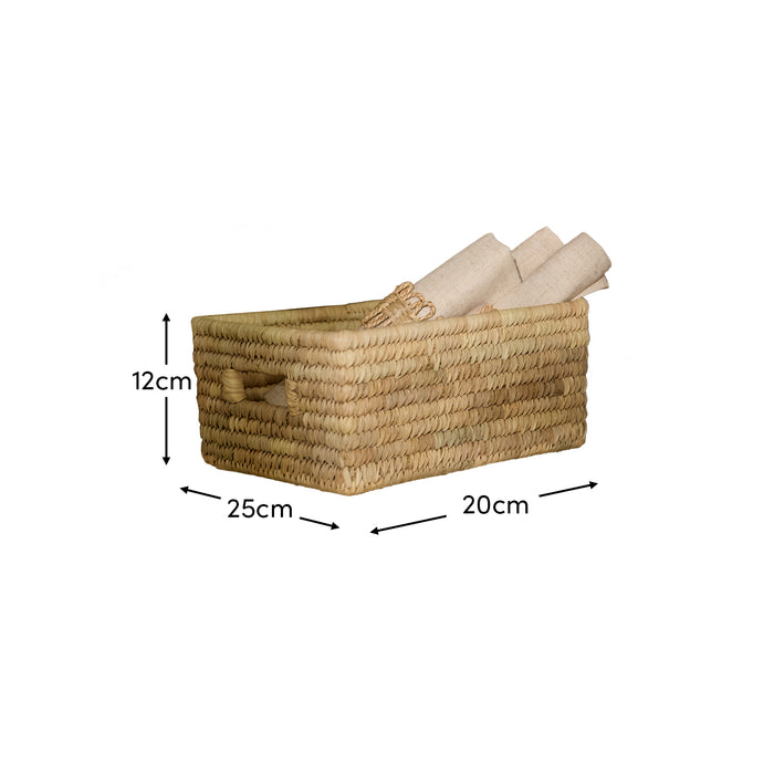 Kasheli 25x20cm Rectangular Basket - Natural Date Leaf - Laura James
