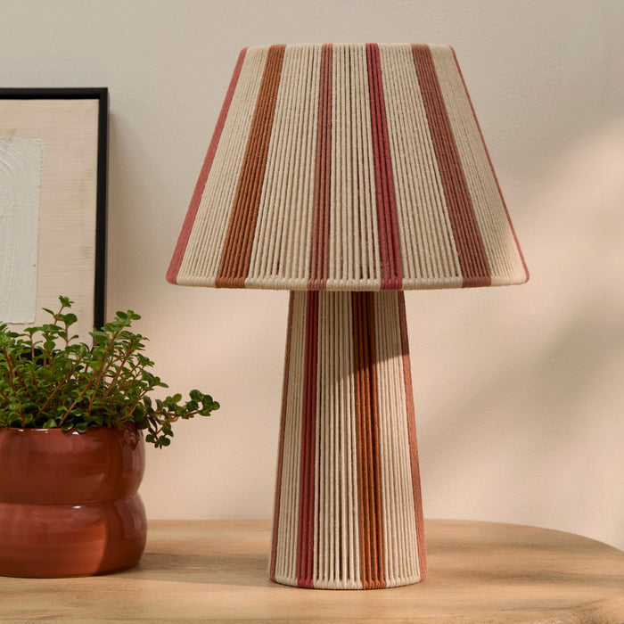 Kateli Paprika Stripe Large Table Lamp - 45cm - Laura James