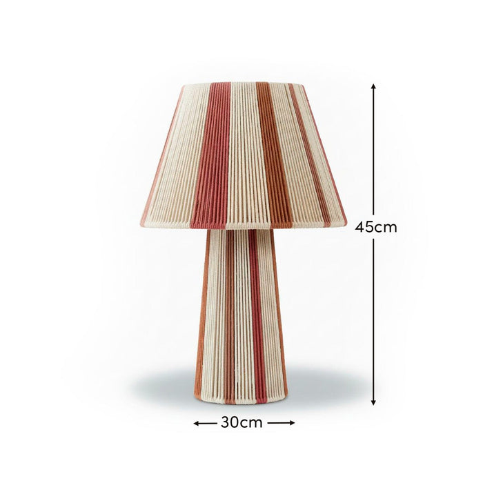 Kateli Paprika Stripe Large Table Lamp - 45cm - Laura James