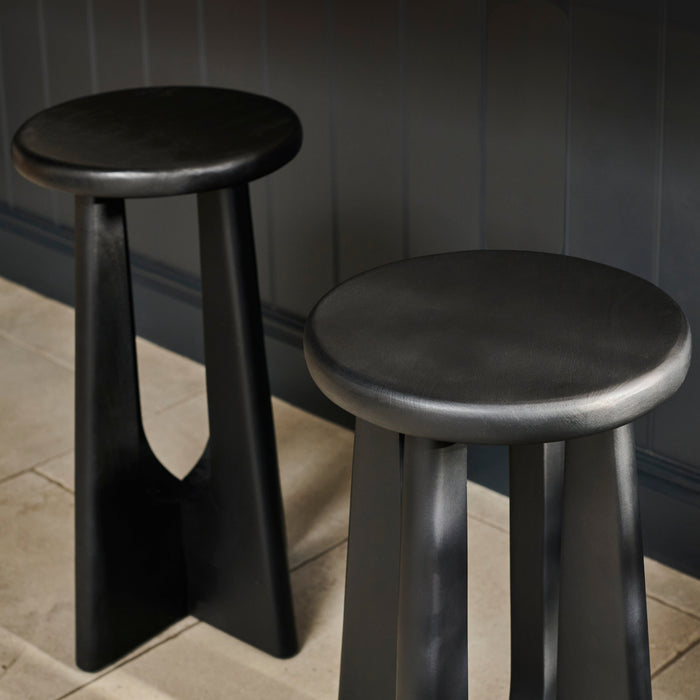 Kehlani Jet Black Mango Wood Bar Stool - Laura James