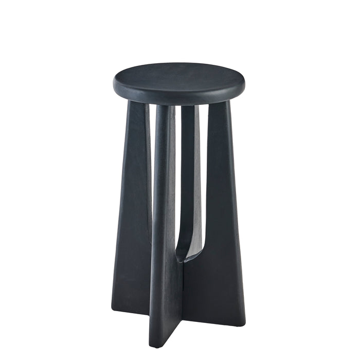 Kehlani Jet Black Mango Wood Bar Stool - Laura James