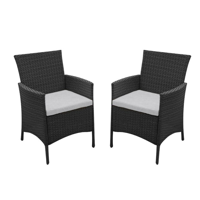 Kemble rattan dining chair - set of 2 - black - Laura James