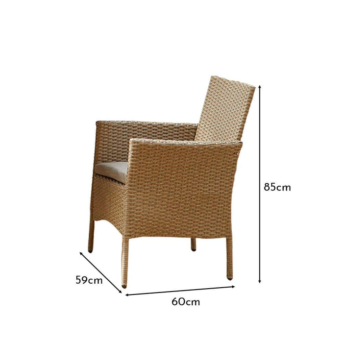 2 x Kemble/Marston Outdoor Stackable Chair - Natural Brown - Laura James