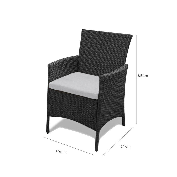 Kemble rattan dining chair - set of 2 - black - Laura James