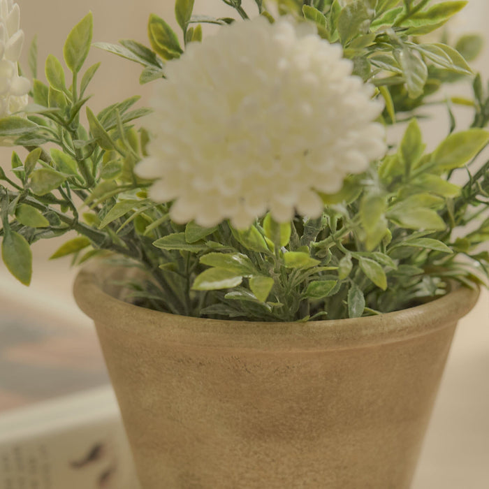 Kew 23cm Chrysanthemum In Paper Mache Pot - Laura James