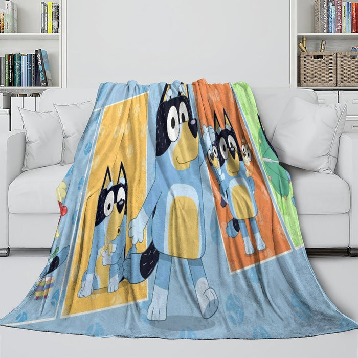 Kids Room Decoration Bluey Blanket Pattern Flannel Throw