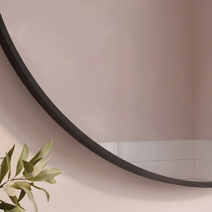Kimbridge 90cm LED Round Bathroom Mirror - Black - Laura James
