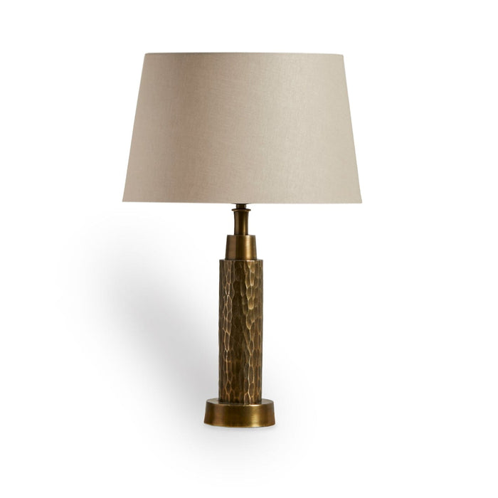 Kimmeridge Gold Lamp with Taupe Coningsby 30cm Shade - Laura James
