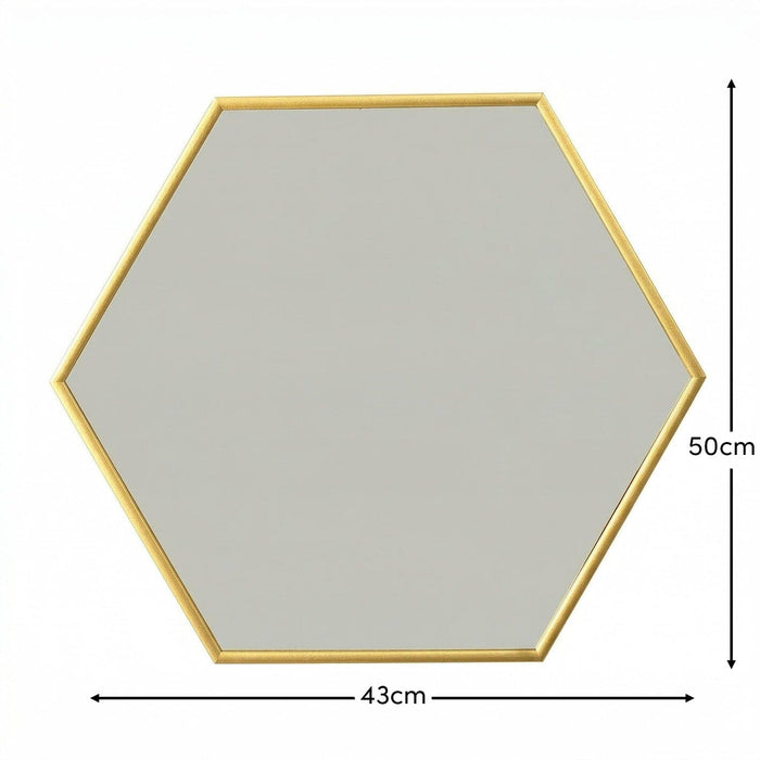 Kirton 50x43Cm Metal Hexagon Mirror - Laura James