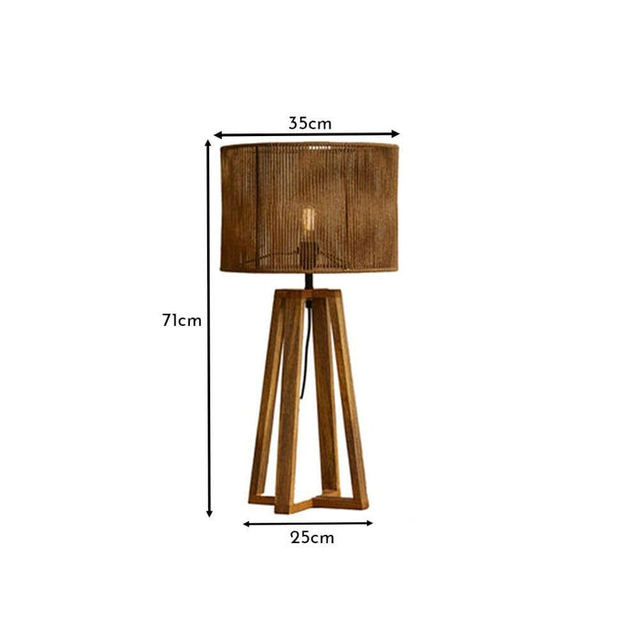 Konduru Large Cross Base Natural Jute Table Light - Laura James