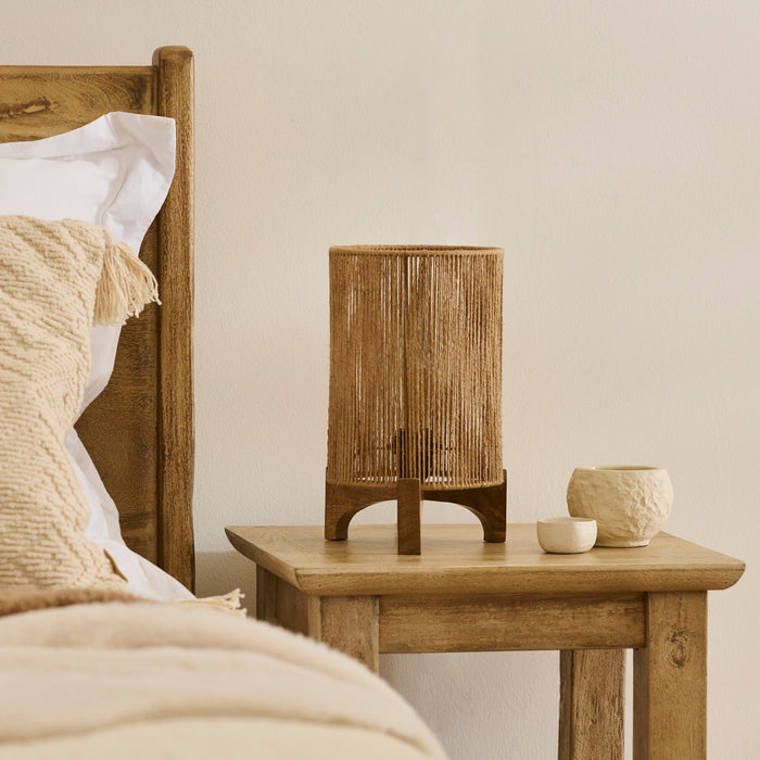 Konduru Natural Jute & Mango Wood Table Lamp - 30cm - Laura James