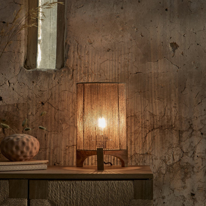 Konduru Natural Jute & Mango Wood Table Lamp - 30cm - Laura James