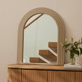 Kubu 90 x 77cmWooden Arch Mirror - Taupe - Laura James