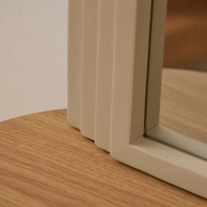 Kubu 90 x 77cmWooden Arch Mirror - Taupe - Laura James