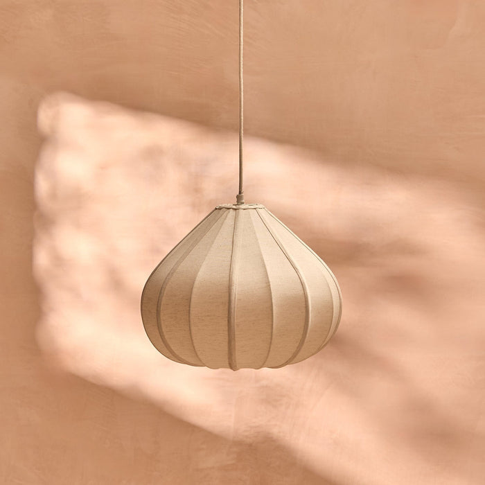 Lahsun 36cm Fabric Pendant Light - Natural - Laura James