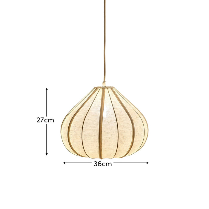 Lahsun 36cm Fabric Pendant Light - Natural - Laura James