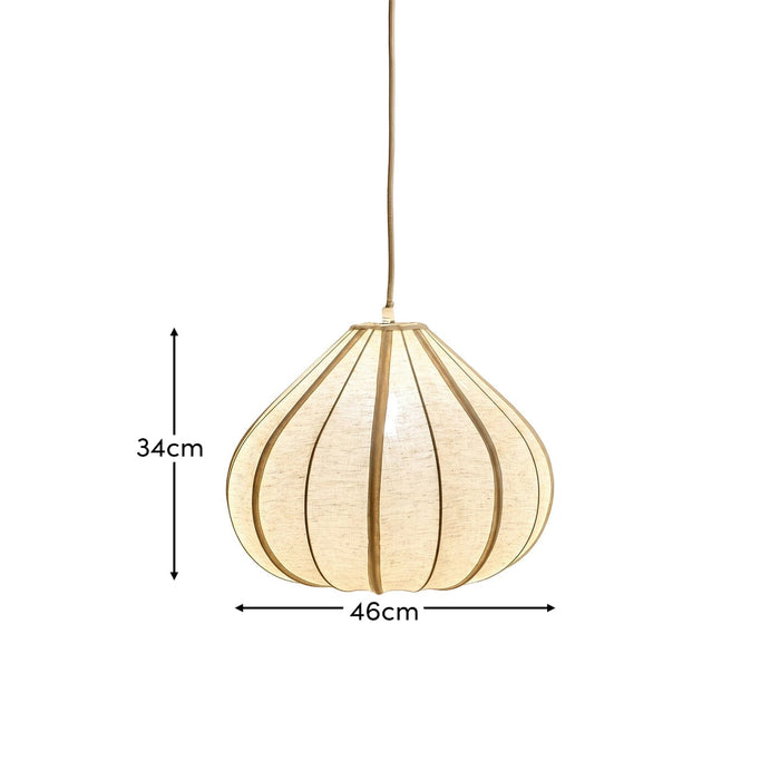 Lahsun 46cm Fabric Pendant Light - Natural - Laura James