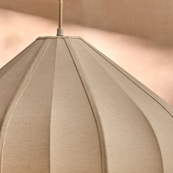 Lahsun 56cm Fabric Pendant Light - Natural - Laura James