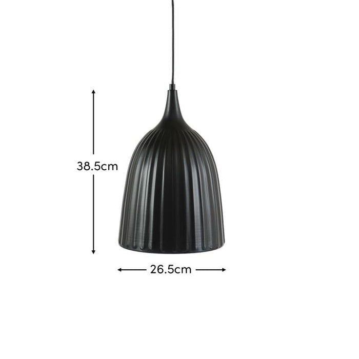 Lambeth 38.5cm Pendant Light - Black - Laura James