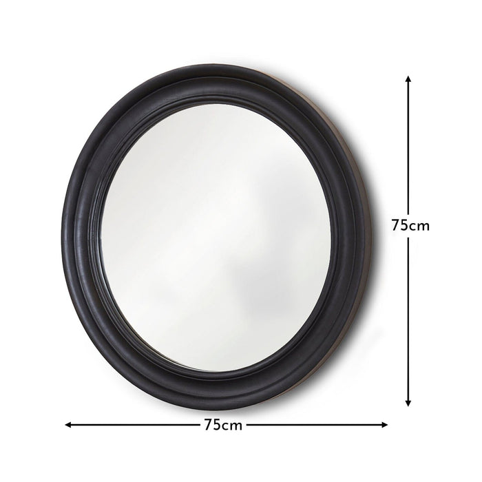 Langton 75cm Wooden Mirror - Black - Laura James