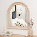 Langton 90x80cm Wooden Arch Wall Mirror - Whitewash - Laura James