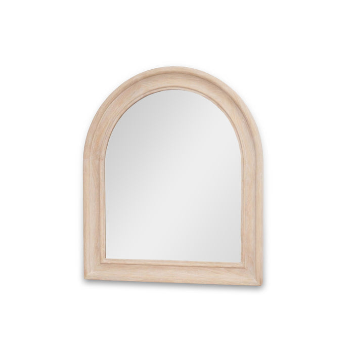 Langton 90x80cm Wooden Arch Wall Mirror - Whitewash - Laura James