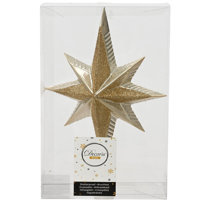 Lasele Shatterproof 26cm Star Tree Topper - Pearl Gold - Laura James