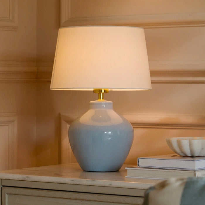 Launton 27cm Ceramic Lamp Base - Cornflower Blue - Laura James