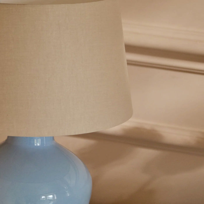 Launton 27cm Ceramic Lamp Base & Coningsby Taupe Cotton Lampshade - 30cm - Laura James
