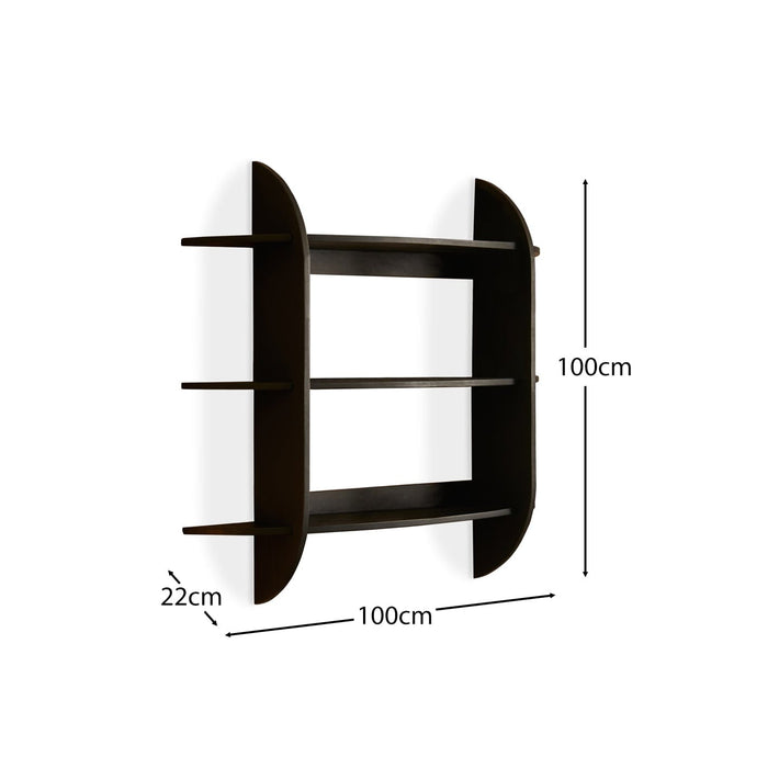 Layla Jet Black Acacia Shelving Unit - Laura James