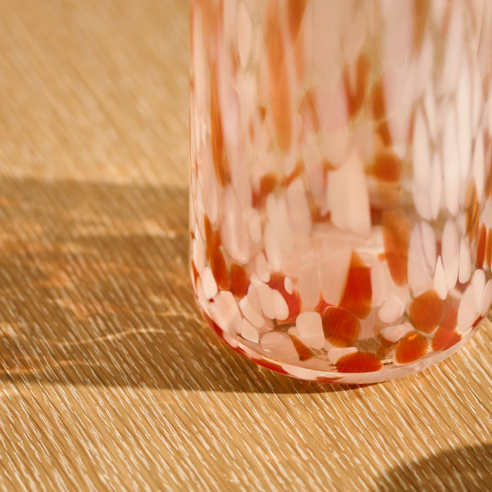 Lazio 24cm Carafe Glass Jug - Blush Pink Confetti - Laura James