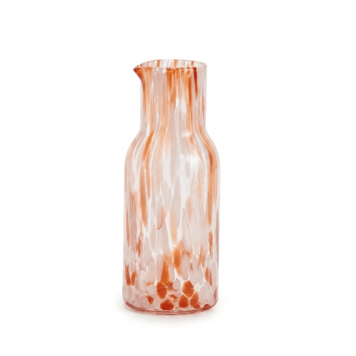 Lazio 24cm Carafe Glass Jug - Blush Pink Confetti - Laura James